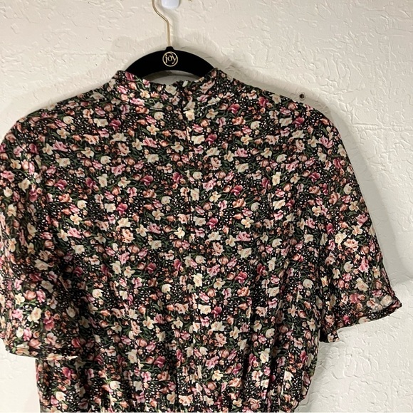 LULU’S Always Inspired Black Floral Print Mock Neck Tiered Mini Dress - Picture 10 of 14